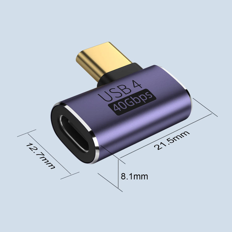 NÖRDIC USB4 vinklad adapter hane till hona 40G 8K60Hz PD100W