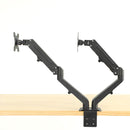 NÖRDIC Monitorarm bordsfäste med gasfjäder för dubbla monitorer, 17"-27", aluminium och stål, svart, skärmfäste