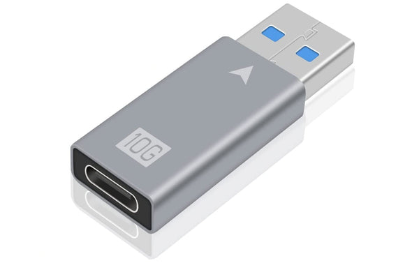 NÖRDIC USB3.2 Gen2 USB-C till USB-A adapter 10Gbps metal silver