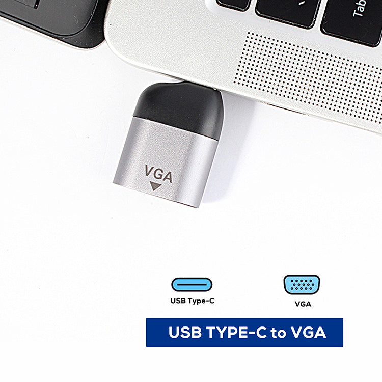 NÖRDIC USBC till VGA adapter 1080P 60Hz space grey aluminium