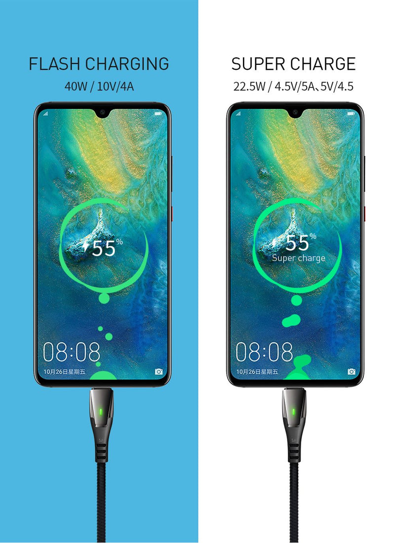 Mcdodo USB A to C Snabbladdningskabel 5A 1,5m Huawei flash charger 10V 4A Oppo Xiaomi stöd för Qualcomm QC4.0