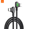 Mcdodo CA-8080 Vinklad USB C till vinklad USB C kabel 3A 60W för synkning och snabb laddning med LED svart 1,5m