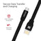 PROMATE 1m USB A till USB C för laddning och synkning 2A med super slim design och nylontextil kabel