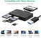 NÖRDIC USB 7 i 1 Kortläsare 5Gbps SD, MicroSD, CF, SDXC, SDHC, MicroSDXC, MicroSDHC, MMS, TF UHS-I