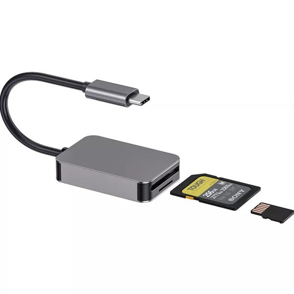 NÖRDIC USB-C kortläsare SD 4.0  UHS-II  USB 3.1 SuperSpeed 5Gbps SD, SDXC, SDHC, MicroSD, Micro SDXC, Micro SDHC, MMC
