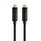 NÖRDIC 50cm USB3.2 Gen1 USB-C till C nylonflätad kabel snabbladdning 3A 5Gbps Power Delivery PD 60W svart