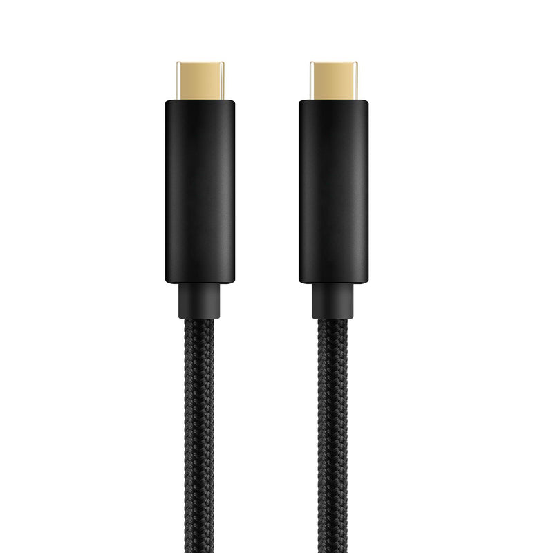NÖRDIC 50cm USB3.2 Gen1 USB-C till C nylonflätad kabel snabbladdning 3A 5Gbps Power Delivery PD 60W svart