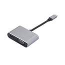 NÖRDIC USB C till HDMI 4K i 30HZ och VGA 1080P Mirror och Extended Mode 10cm kabel Aluminium Space Grey