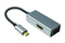 NÖRDIC USB C till HDMI 4K i 30HZ och VGA 1080P Mirror och Extended Mode 10cm kabel Aluminium Space Grey