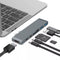 NÖRDIC 2 till 7 USB-C dubbla monitorer dockningsstation för MacBook Pro och Air 1xHDMI 4K30Hz 1xThunderbolt 3xUSB-C 5K60Hz 40G 1xUSB-C 100W PD