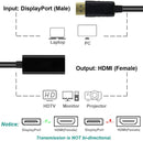 NÖRDIC Displayport ha till HDMI ho adapter 4Kx2K i 30Hz 4,96Gbps Guldpläterade kontakter 20cm