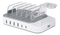 DELTACO USB-laddningsstation för 6 enheter, 4x USB-A, 2x USB-C, snabbladdning, totalt 50 W, vit