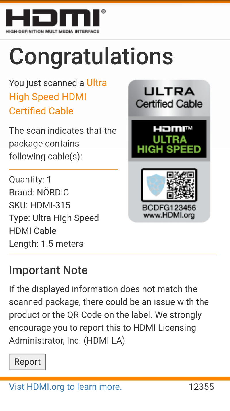 NÖRDIC CERTIFIED CABLES 1,5m Ultra High Speed HDMI 2.1 8K 60Hz 4K 120Hz 48Gbps Dynamic HDR eARC VRR nylonflätad kabel guldpläterad extra slitstark