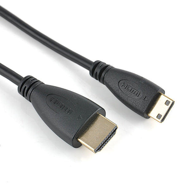 NÖRDIC HDMI till Mini HDMI kabel 2m High Speed HDMI with Ethernet Type A till Type C hane till hane svart