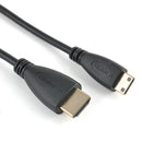 NÖRDIC HDMI till Mini HDMI kabel 1m High Speed HDMI with Ethernet Type A till Type C hane till hane svart