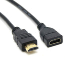 NÖRDIC HDMI förlängningskabel 2m hane till hona svart 4K 30Hz 10,2 Gbps HDMI 1.4 HDMI High Speed With Ethernet