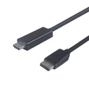 NÖRDIC 3m Displayport 1.2 till HDMI kabel UHD 4K i 30Hz 10,8Gbps för HDTV dubbelskärmad