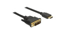 NÖRDIC 5m kabel HDMI High Speed till DVI-D Single Link 18+1 upplösning 1920x1200 60Hz 5,1Gbps Ren koppar 99,99%