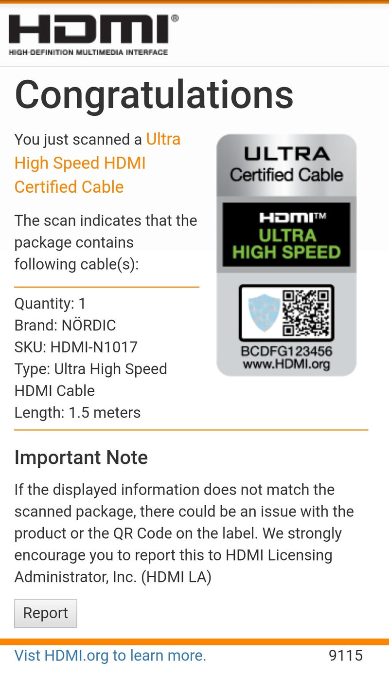 NÖRDIC CERTIFIED CABLES 1,5m Ultra High Speed HDMI 2.1 8K 60Hz 4K 120Hz 48Gbps Dynamic HDR eARC Game Mode VRR Dolby ATMOS nylonflätad guldpläterad