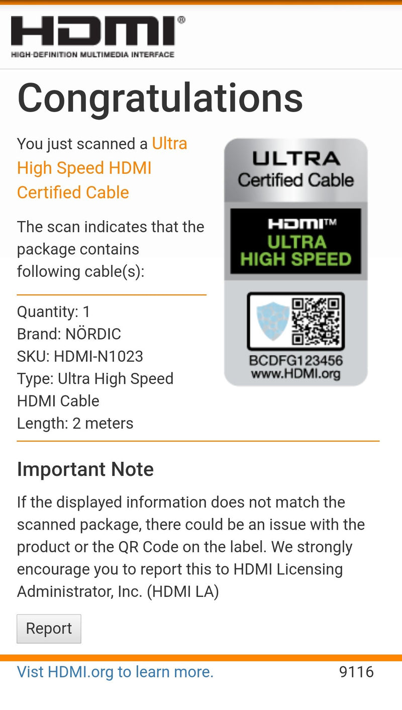 NÖRDIC CERTIFIED CABLES 2m HDMI 2.1 Ultra High Speed 8K 60Hz 4K 120Hz  48Gbps Dynamic HDR eARC Game Mode VRR Dolby ATMOS guldpläterade kontakter –  Nördic