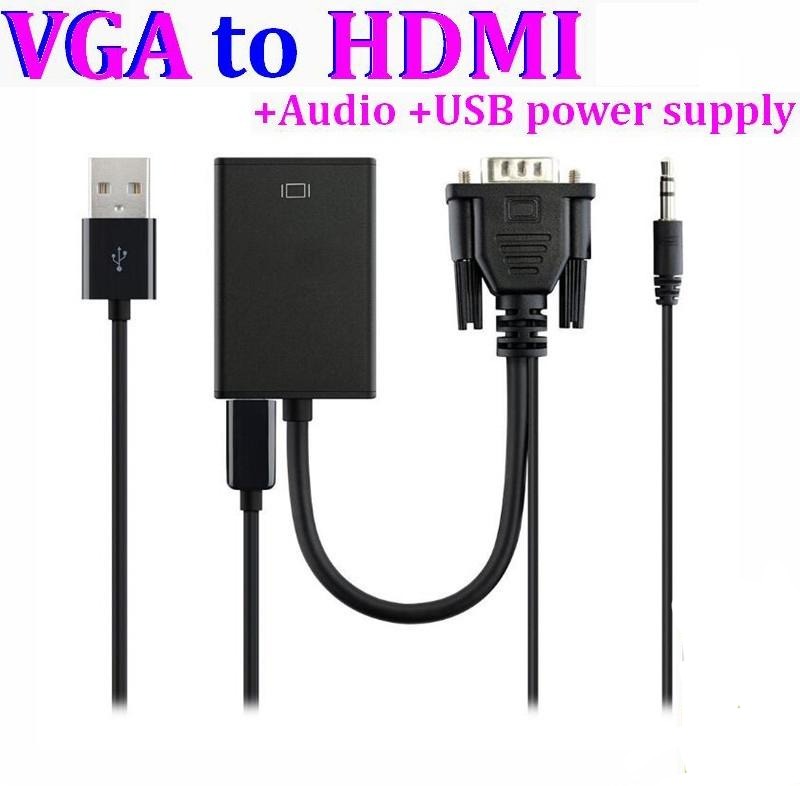 NÖRDIC VGA till HDMI adapter 1080p 60Hz HDCP 1.2