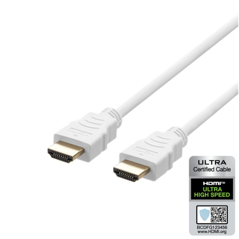 DELTACO Certifierade HDMI2.1 Ultra High Speed 8K 60Hz 4K 120Hz 48Gbps Dynamic HDR eARC Game Mode VRR Dolby ATMOS guldpläterad 1m