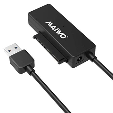 Maiwo K10435 5Gbps USB3.1 till 2,5" och 3,5" HDD SSD 12,5mm SATA III adapter 10cm USB A kabel, 14TB