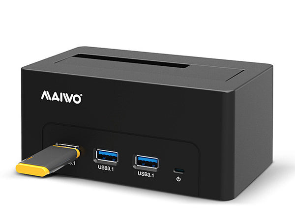 Maiwo K308H USB 3.1 GEN1 5Gbps Dockningsstation för 1st 2,5-3,5 SATA HDD SSD upp till 14TB  med stöd för UASP 3xUSB3.1 hubb
