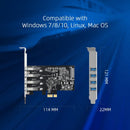 Maiwo KC005A PCI Express x1 kort till 4 externa USB-A 3,1 5Gbps