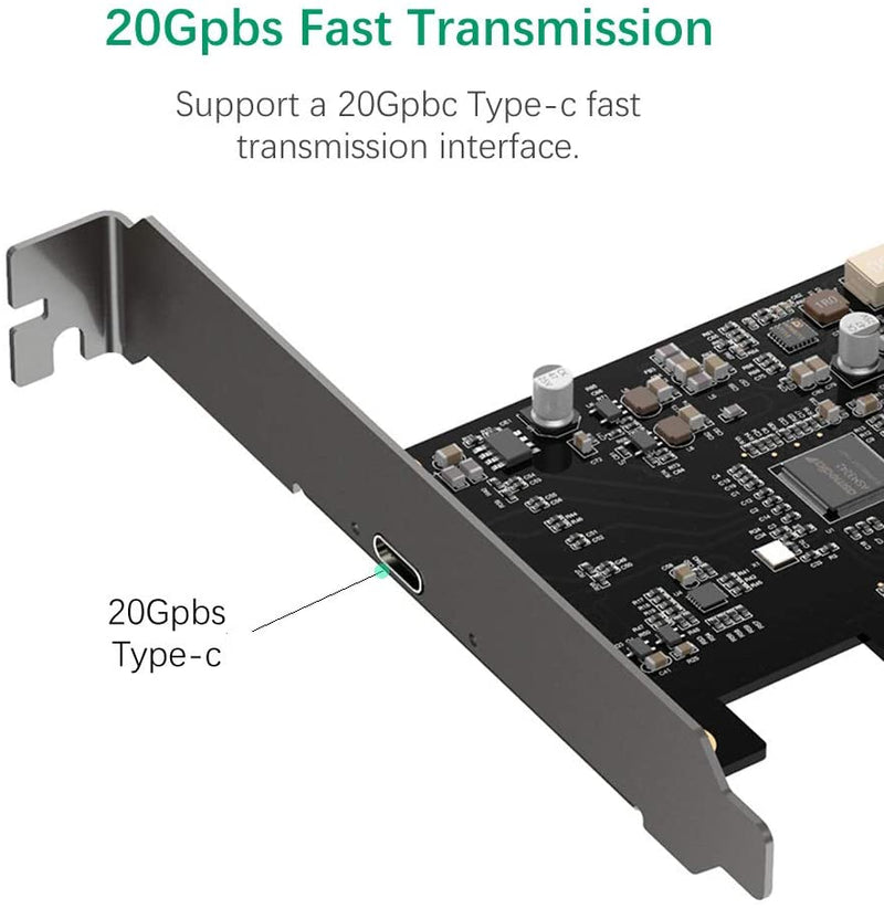 Maiwo KC008 PCI Express x4 kort till 1x extern USB Type C 20 Gbps USB 3.2 Gen 2x2 PCIe 3.0 x4