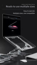 NÖRDIC Aluminium bärbarställ för upp till 17" justerbar höjd notebookställ laptopstativ dark grey