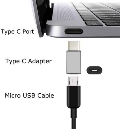 NÖRDIC Adapter Micro USB hona till USB C hane metal svart