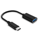 NÖRDIC OTG USB-A 3.1 till USBC adapter aluminium 10cm svart USB-C OTG Kabel