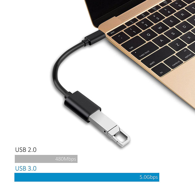 NÖRDIC USB-A OTG till USBC 3.1 Gen 1 adapter aluminium 50cm svart USB-C OTG Kabel