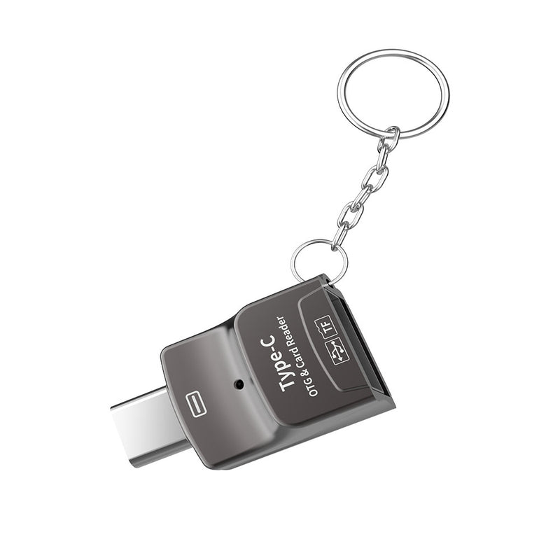 NÖRDIC 2 i 1 OTG USB3.1 A adapter to USB-C med kortläsare 2TB TF/Micro SD/Micro SDHC/Micro SDXC UHS-I