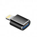 NÖRDIC USB3.0 OTG till Lightning adapter (Non MFI) svart stöd för iOS koppla USB enheter till Iphone och Ipad