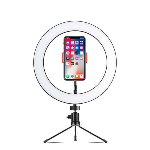 LED Ring Light 30cm diameter med mobilhållare med tripod 10 steg dimbar tre ljusläge selfie lampa ring lampa ring ljus