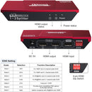 NÖRDIC HDMI 2.0 4K 60Hz 4:4:4 splitter 1 till 2 EDID 18Gbps  CEC HDR , Dolby och DTS, LPCM7.1 Metal