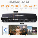 NÖRDIC HDMI Switch 4 till 1 Ultra HD 4K60Hz 4:4:4 HDCP2:2 HDR10 SPDIF och stereo Dolby DTS HD PS3/4/5, Xbox, Apple TV, Chromecast, Nintendo Switch
