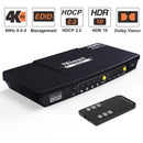 NÖRDIC HDMI Switch 4 till 1 Ultra HD 4K60Hz 4:4:4 HDCP2:2 HDR10 SPDIF och stereo Dolby DTS HD PS3/4/5, Xbox, Apple TV, Chromecast, Nintendo Switch