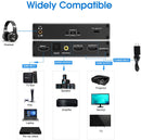 NÖRDIC HDMI splitter 1 till 2 med Audio Extractor 4K60Hz HDCP2.3 HDR10 Toslink SPDIF+Coaxial+3,5mm audio