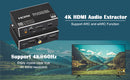 NÖRDIC HDMI Extractor 4K60Hz HDMI till HDMI+Optisk Toslink+Coaxial+3.5mm Audio+7.1CH HDMI Stöd för eARC/ARC HDR Dolby ATMOS