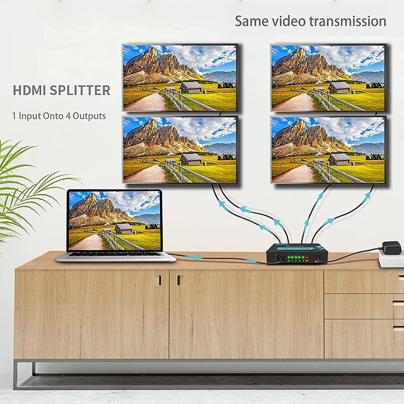 NÖRDIC Splitter 1 till 4 HDMI 2.0 4K60Hz Ultra HD 3D  HDCP 2.2