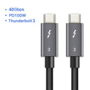 NÖRDIC Thunderbolt 3 USB C kabel 1m 40Gbps 100W Power Delivery 5K 60Hz dubbla 4K 60Hz UHD svart