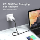 NÖRDIC Thunderbolt 3 USB C kabel 50cm 40Gbps 100W Power Delivery 5K 60Hz dubbla 4K 60Hz UHD svart