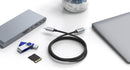 NÖRDIC Thunderbolt 3 USB C kabel 1m 40Gbps 100W Power Delivery 5K 60Hz dubbla 4K 60Hz UHD svart