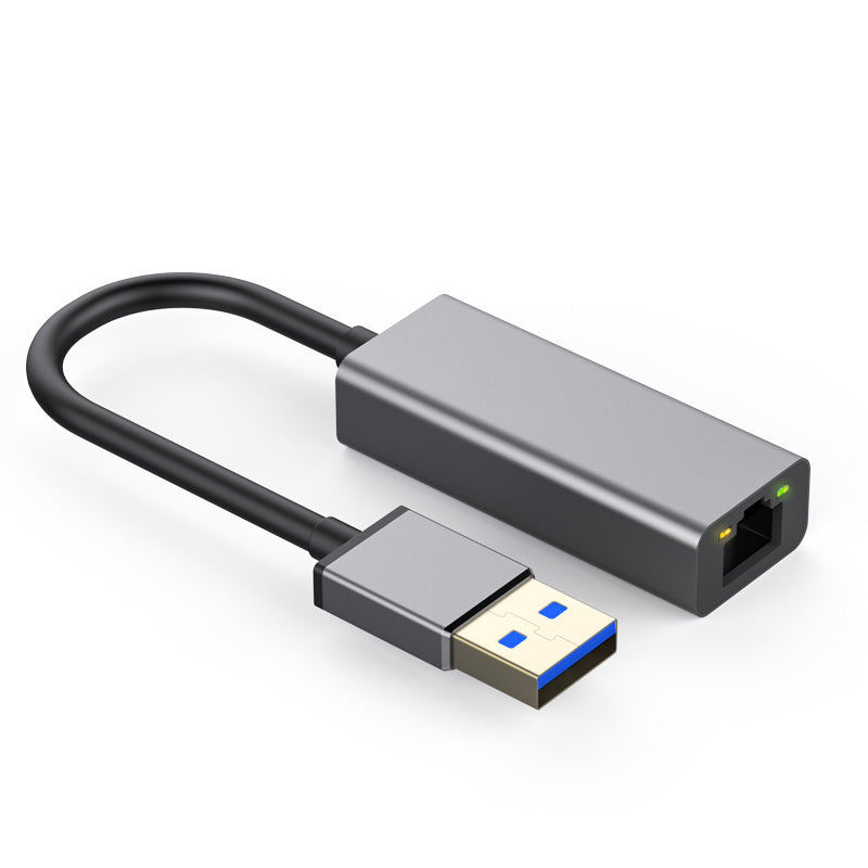NÖRDIC USB-A 3.0 till Giga Ethernet Nätverksadapter chipset ASIX AX88179 Nintendo Switch Space Grey Aluminium