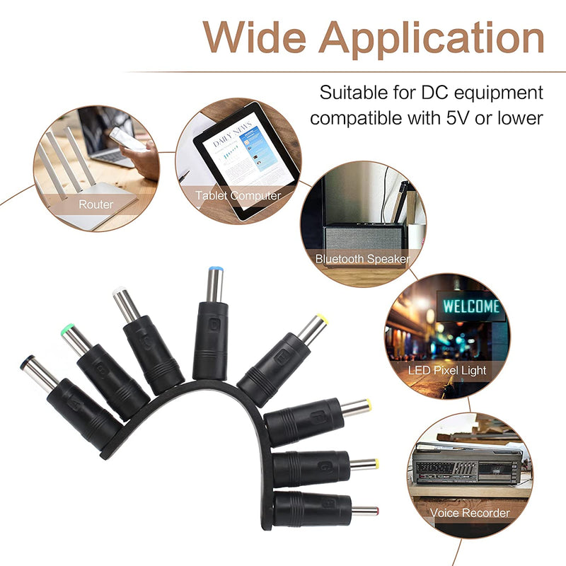 NÖRDIC 1m Strömkabel USB till DC med 11 kontakter USB DC POwer