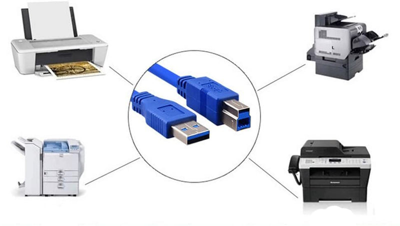 NÖRDIC USB 3.1 kabel 1,8m USB A till USB B blå USB Super Speed skrivarkabel