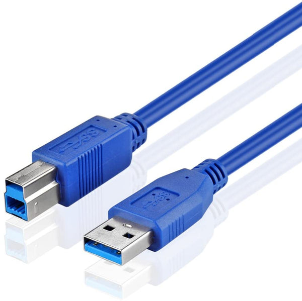 NÖRDIC USB 3.1 kabel 3m USB A till USB B blå USB Super Speed skrivarkabel